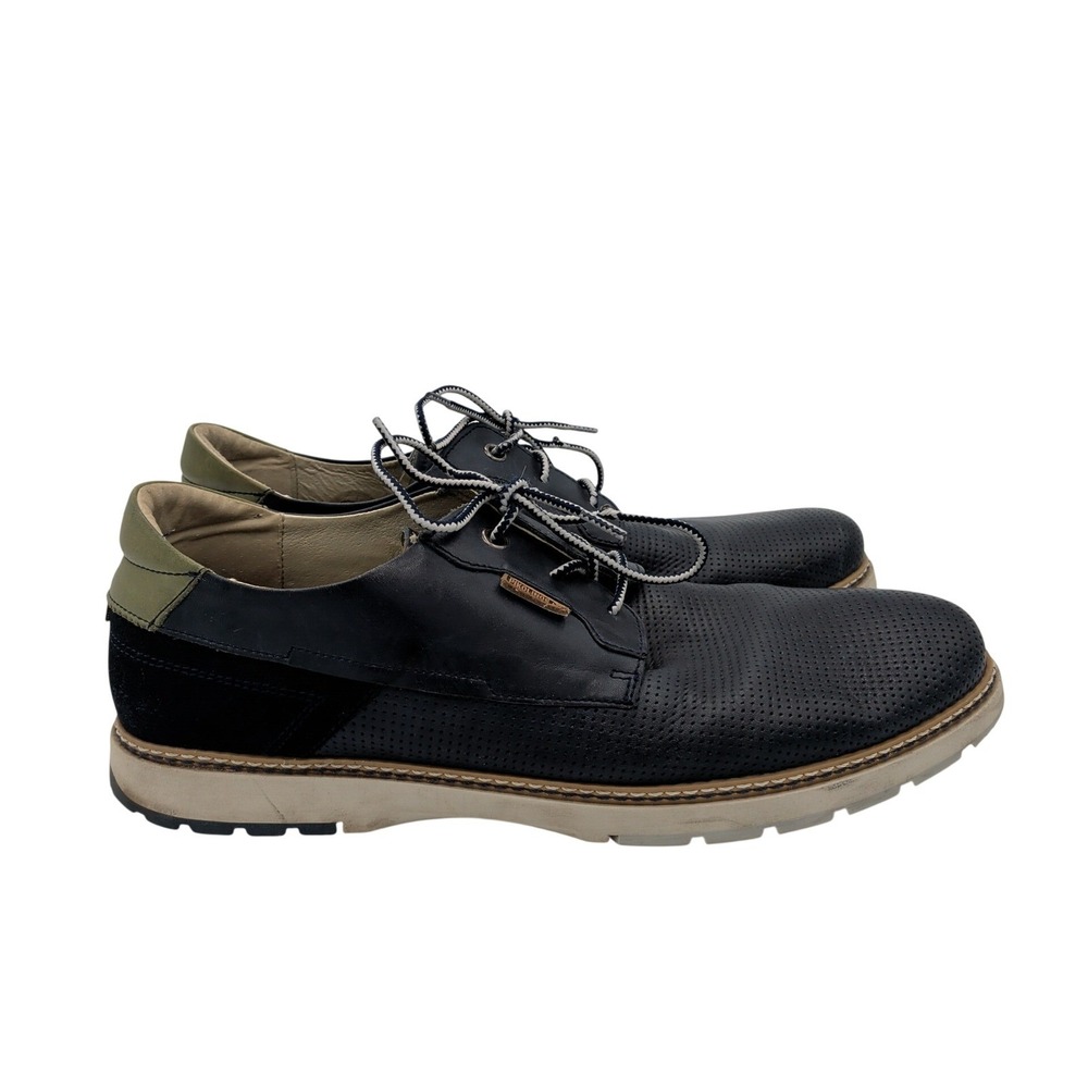 Pikolinos Olvera Men Navy Blue Leather Perforated Oxford Shoe Comfort 43 10 10.5